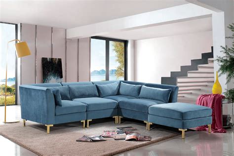 Chic Home Guison Modular Chaise Sectional Sofa with 6 Throw Pillows ...