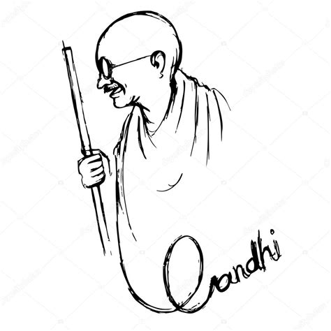 Gandhi Drawing Outline at GetDrawings | Free download