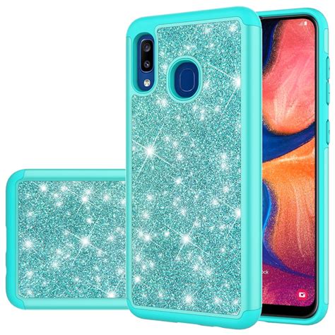 Galaxy A20 Cases Covers, Allytech Glitter Heavy Duty Shockproof ...