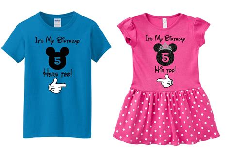 Disney Twin Shirts Disney Twins Birthday Shirts Birthday | Etsy