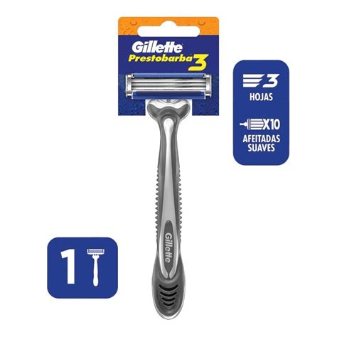 MAQUINA AFEITAR PRESTOBARBA GILLETTE HOJAS GRIS | ubicaciondepersonas ...