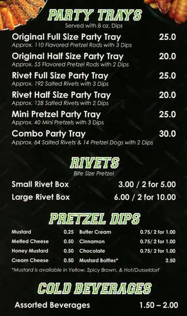 Philly Soft Pretzel Factory Menu - Urbanspoon/Zomato