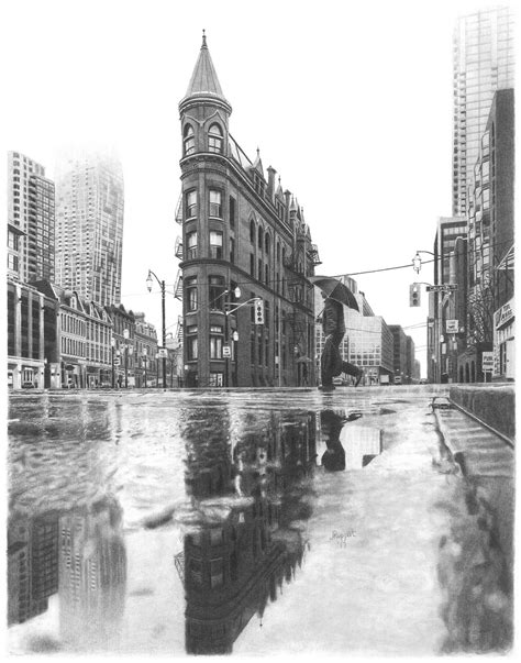 City Reflections, graphite pencil, 11X14 : r/Art