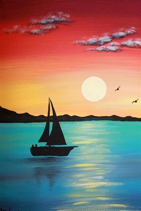 easy painting ideas for beginners sunset - Look Pretty Column Sales Of ...