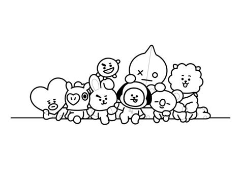 Pin en BTS / BT21 Colouring pages