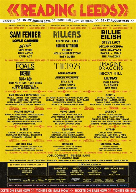 READING LEEDS FESTIVAL 2023 Full Line-Up Poster Print