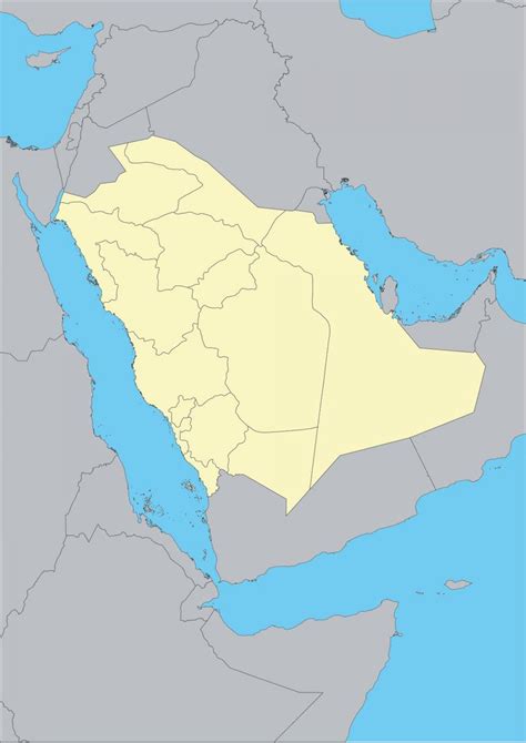 Saudi Arabia map outline - Map of Saudi Arabia outline (Western Asia ...