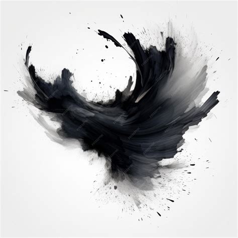 Premium AI Image | Abstract Black Photoshop Brush on Plain White Background