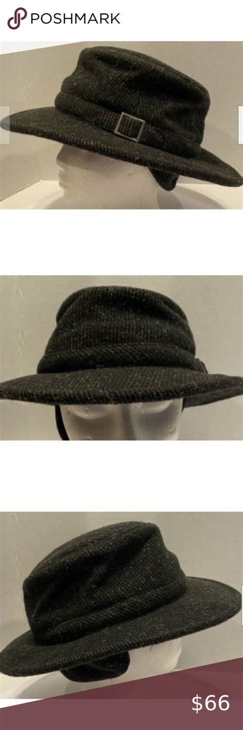 Tilley Endurables Winter Hat TW2 Dark Gray With Earflaps 7 3/4 Wool ...