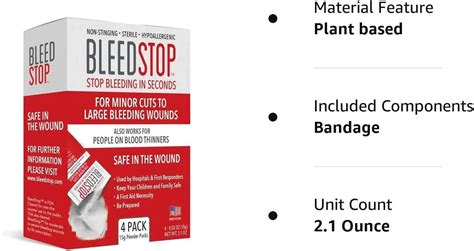 Bleed Stop First Aid Powder Packs - 15g - Rapidly Stop Bleeding - 4 Pack