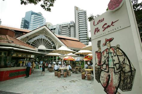 Dining at Lau Pa Sat Festival Market in Singapore