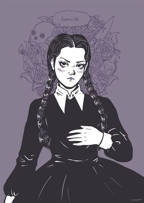 Wednesday Addams fanart | Addams family cartoon, Wednesday addams ...