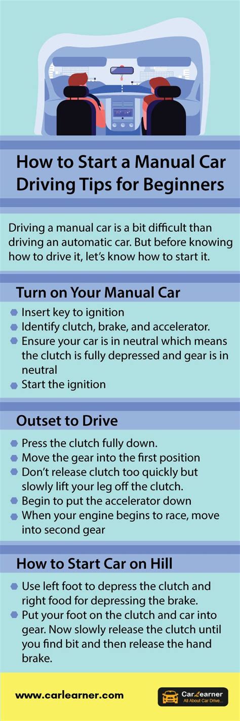 How to Start a Manual Car | Driving Tips for Beginners | Driving tips ...