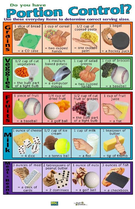 Printable Portion Size Chart