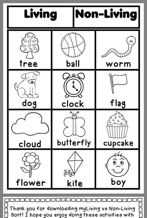 Living And Non Living Things Worksheet Grade 4