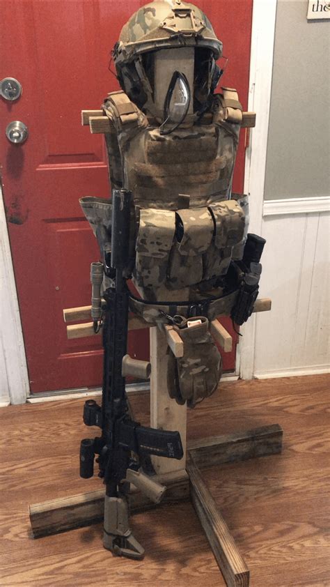 Made an armor stand for my gear after my helmet came in : tacticalgear