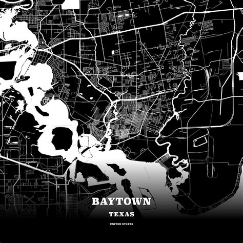 Baytown, Texas, USA map | Poster template, Map poster, Usa map