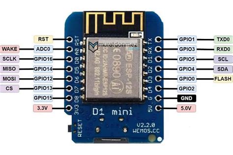 ESP8266 12E Wemos D1 Mini Pinout | muratdonmez.com.tr