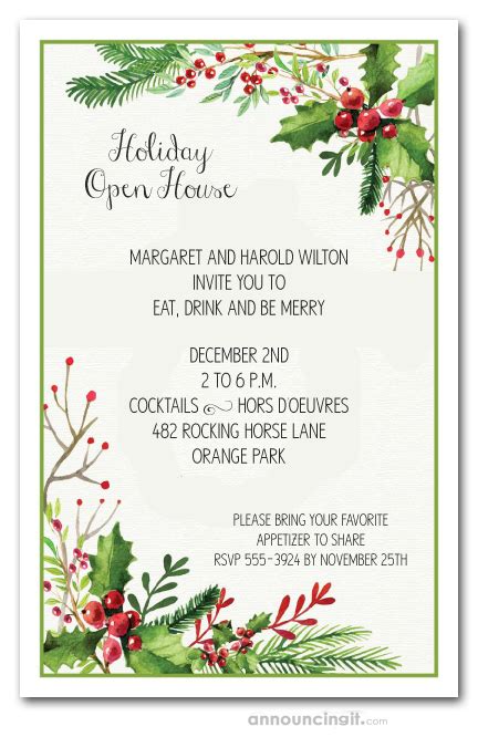 Christmas Garland Holiday Party Invitation | ubicaciondepersonas.cdmx ...