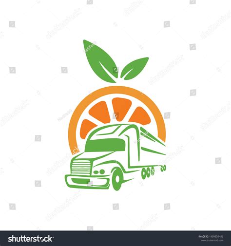 Illustration Truck Transportation Sign Orange Logo Stock Vector ...