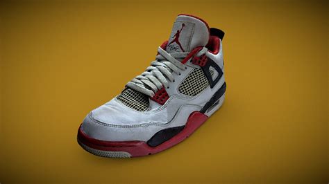 Nike Air Jordan 4 Fire Red - Buy Royalty Free 3D model by meta vision ...