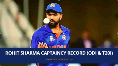 Rohit Sharma ODI, Test, & T20I Captaincy Records - CricIndeed