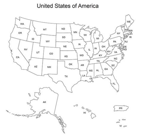 #1 USA Map with 50 Editable States and 2 Letter State Names, Plus an ...