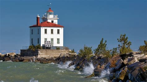 Fairport Harbor West Lighthouse, Lake Erie, Rairport Harbor, Ohio, Usa ...