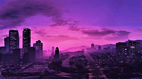 Purple City Wallpaper Aesthetic - Anime Aesthetic City Wallpapers ...