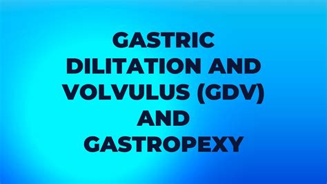 Gastric Dilitation and Volvulus (GDV) and Gastropexy Procedure - YouTube