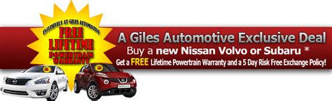 Free Lifetime Powertrain Warranty Dealership | Giles Nissan