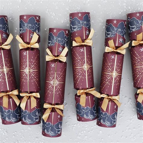 Six Luxury Silent Night Christmas Crackers By Nancy & Betty Studio