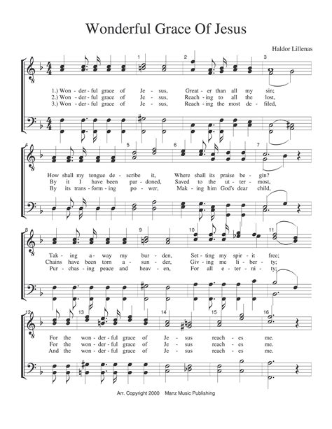 Hymn Information for Wonderful Grace Of Jesus!