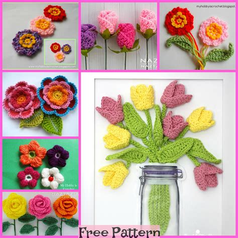 8 Pretty Crochet Flower Bouquets - Free Patterns - DIY 4 EVER