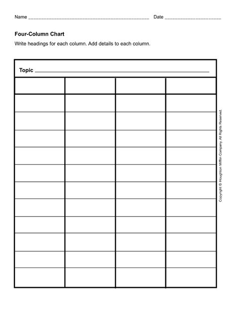 Printable Blank Tables