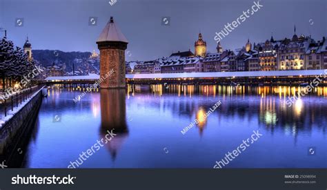 Lucerne/Luzern Winter-Night Panoramic, Switzerland Stock Photo 25098994 ...