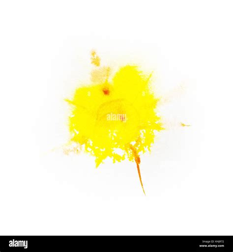 Watercolor Yellow color splash on black background Stock Photo - Alamy