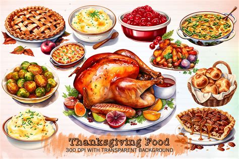 Thanksgiving Food Collection Clipart Graphic by Jafar1Rampersad ...