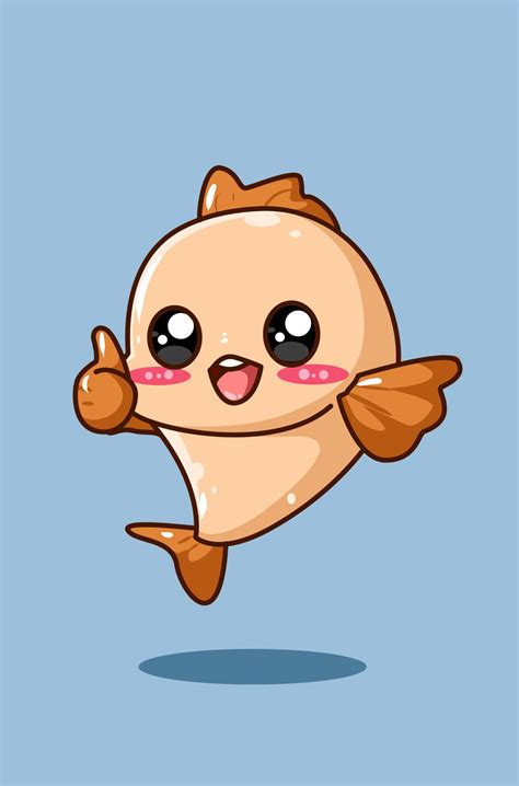 cute and happy fish cartoon illustration 2155257 Vector Art at Vecteezy