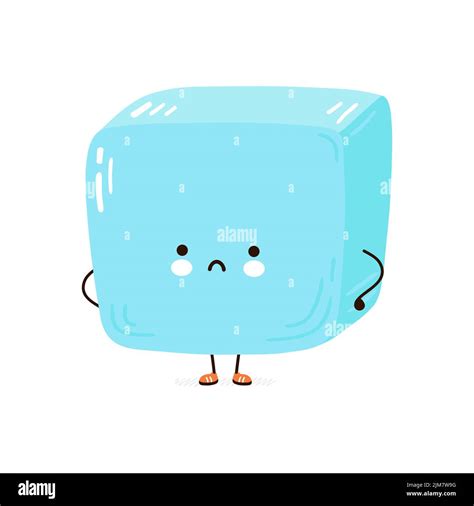 Cute ice cube character. Vector hand drawn cartoon kawaii character ...