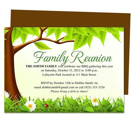 Family Tree Reunion Party Invitations Templates. Invitation template ...