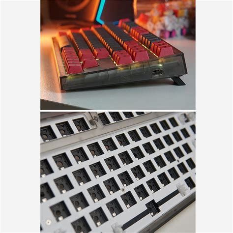 MK870 87 KEYS Wired Gaming Mechanical Keyboard Kit RGB Backlit Keyboard ...