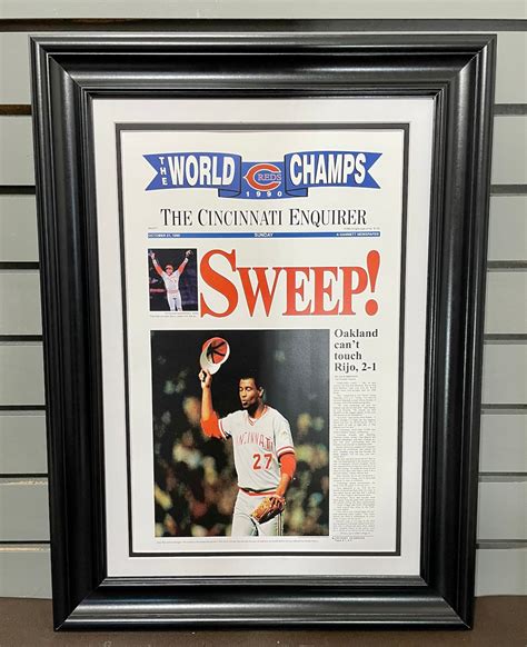 1990 Cincinnati Reds World Series Champions Framed Front Page Newspaper ...