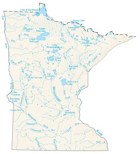 Minnesota Lakes and Rivers Map - GIS Geography