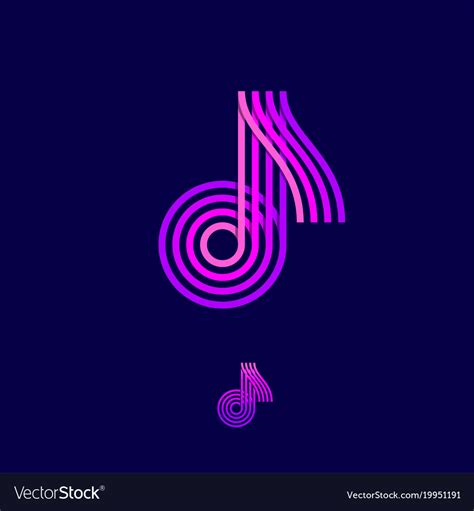 Music multi colored logo note Royalty Free Vector Image