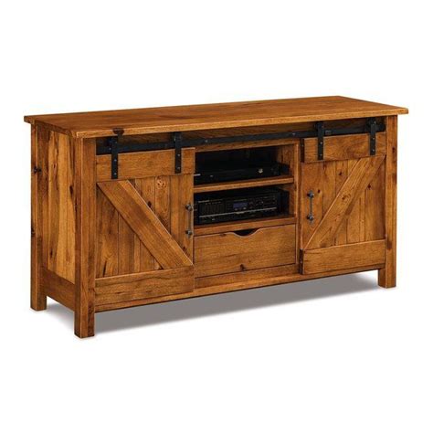 Amish Timbra Rustic Barn Door Style TV Stand - Quick Ship | Rustic barn ...