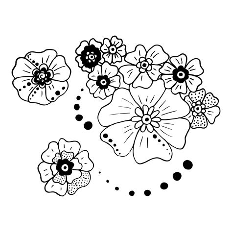 Premium Vector | Black and white flowers doodle sketch illustration