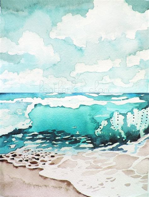 Beach Painting Watercolor Landscape Print