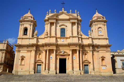 Noto Cathedral, Noto Sicily, Italy Stock Image - Image of pearl ...