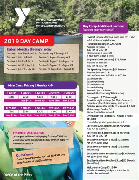 2019-Pricing_DayCamp-YMCA-of-the-Pines-1 - YMCA OF THE PINES